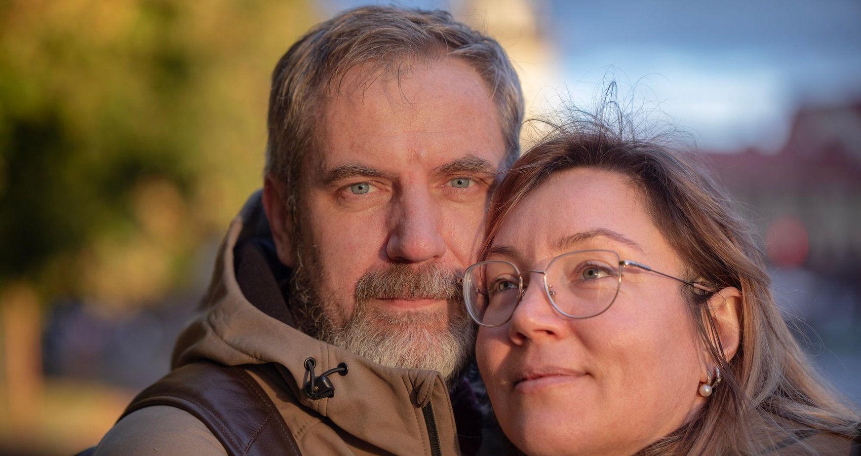 A couple taking a selfie on a trip